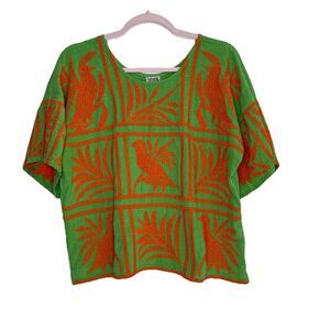 Sister Mary Women’s Luna Top Traditional Embroidered Mexican Style Blouse Sz M
